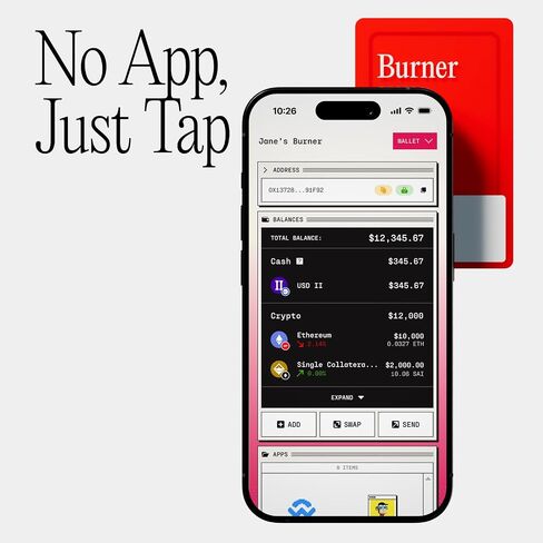 بطاقة Burner Ethereum – محفظة ETH مادية قابلة لإعادة التحميل | لا عبارة البذور | اتصال NFC آمن للاتصال | يعتمد على المتصفح، ومقفل برمز PIN، ومتوافق مع تطبيق dApp | هدية تشفير مثالية لمستخدمي إيثريوم، 6 قطع in Saudi Arabia