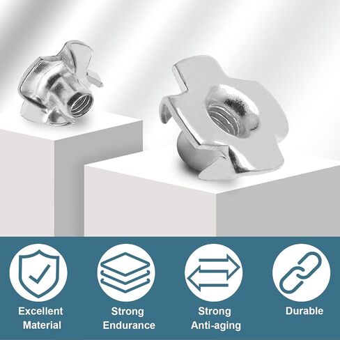 M4 x 7mm T-Nuts, Four Pronged Nut, Pack of 50 in Kuwait