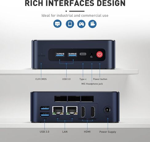كمبيوتر Beelink Mini - الجيل 112 Intel N5105 (يصل إلى 2.9 جيجا هرتز)، 16 جيجا DDR4، 500 جيجا SSD، 4K ثلاث شاشات عرض، WiFi 5، BT 4.0، شبكة LAN مزدوجة 1000 ميجا بت في الثانية - كمبيوتر مكتبي صغير منخفض الطاقة in Kuwait