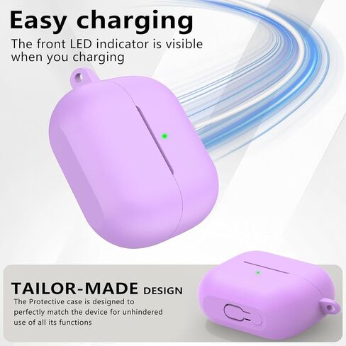 حافظة Ljusmicker من السيليكون الناعم لهاتف Samsung Galaxy Buds3 FE (2025) / Buds 3 Pro (2024) / Buds 3 (2024) مع مجموعة تنظيف، ملحقات Galaxy Buds مع سلسلة مفاتيح للنساء والرجال - أسود in Kuwait