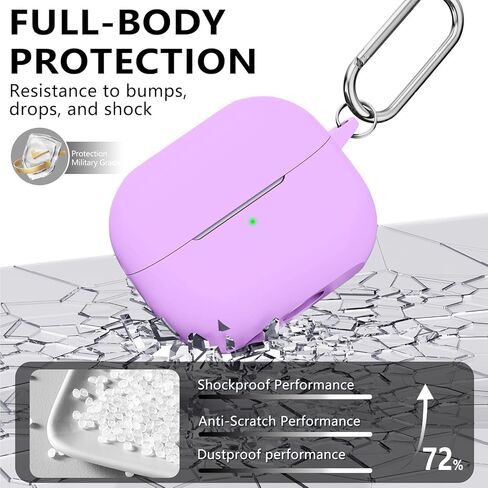 حافظة Ljusmicker من السيليكون الناعم لهاتف Samsung Galaxy Buds3 FE (2025) / Buds 3 Pro (2024) / Buds 3 (2024) مع مجموعة تنظيف، ملحقات Galaxy Buds مع سلسلة مفاتيح للنساء والرجال - أسود in Kuwait