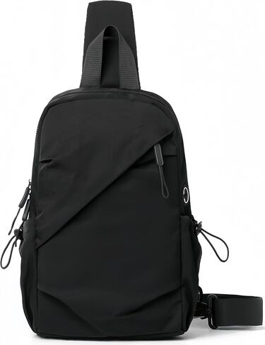 5L Crossbody Sling Bag for Men Women - Lightweight One Strap Backpack Fit 10 Inch Tablet for Hiking Travel Daily Use (Black) in Saudi Arabia