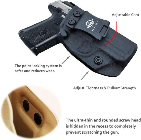 Ruger SR9C / SR40C Kydex IWB الحافظة - Adj. عدم القدرة على الاحتفاظ بالغطاء - الجزء السفلي من الغطاء - المدخل المتسع in Kuwait