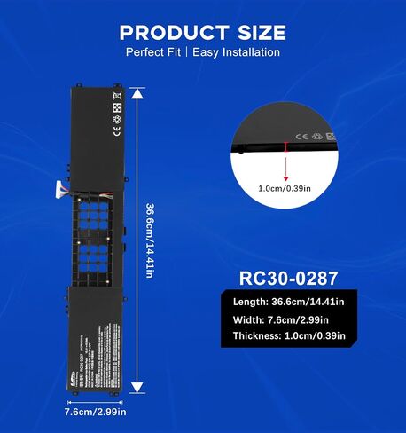 بطارية بديلة RC30-0287 لجهاز Razer Blade Pro 17 2020 i7-10875H RZ09-03295 RZ09-03297 2019 i7-9750H RZ09-0287 RZ09-02876 RZ09-02877 RZ09-02878 Series، متوافق مع رقم الجزء 4ICP4/62/115 in Saudi Arabia