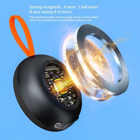 Magnetic Bluetooth Speaker 6W HiFi Sound with TF Card Playback, Built-in Mic, BT5.3, TWS Pairing, IPX6 Waterproof, Wireless Floatable Speaker for Golf Cart & Worksite in Kuwait