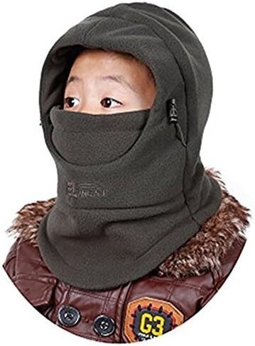 ZZLAY Children's Balaclavas Hat Thick Thermal Windproof Ski Cycling Face Mask Caps Hood Cover Adjustable Cap in Saudi Arabia
