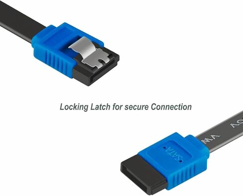 كابل SATA III، 3 حزم كابل SATA III 6 جيجابت في الثانية كابل بيانات HDD SDD مستقيم مع مزلاج قفل 18 بوصة متوافق مع SATA HDD وSSD ومحرك الأقراص المضغوطة وكاتب الأقراص المضغوطة - أسود in Kuwait
