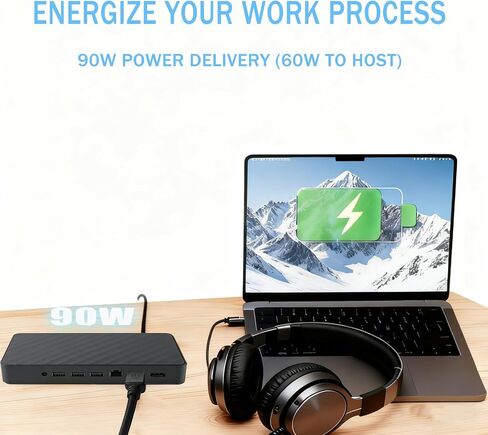 قاعدة إرساء عالمية 9 في 1 مع شاشتين (1MK33AA#ABA) متوافقة مع محطة إرساء عالمية HP (1MK33AA#ABA) USB C Hub مع 2xDP، وRJ45، وMax 90W PD، و3xUSB 2.0، و1xUSB-C in Kuwait