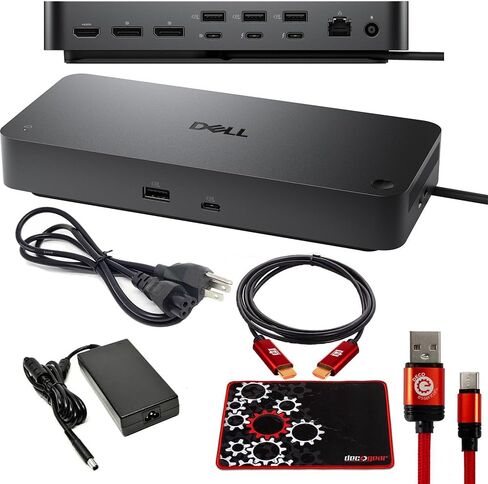 حزمة Dell Pro Thunderbolt 5 Smart Dock SD25TB5 مع كابل HDMI Deco Gear بطول 6 أقدام + كابل USB للشحن والمزامنة من النوع C بطول 6 أقدام + لوحة ماوس للألعاب (متوسط) in Saudi Arabia