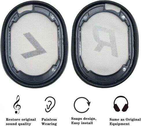وسائد الأذن البديلة المتوافقة مع سماعات الرأس Plantronics Voyager 8200 UC/Plantronics Backbeat Pro2، وسائد الأذن لسماعات الرأس، وأجزاء إصلاح غطاء أكواب الأذن - أسود in Saudi Arabia