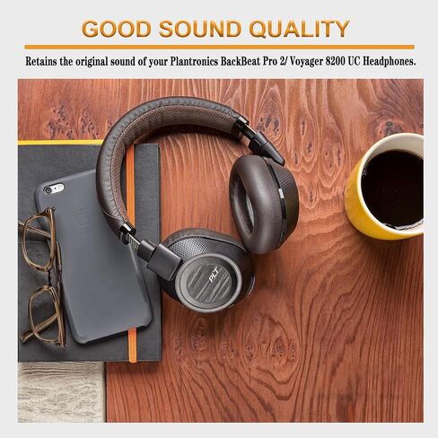 وسائد الأذن البديلة المتوافقة مع سماعات الرأس Plantronics Voyager 8200 UC/Plantronics Backbeat Pro2، وسائد الأذن لسماعات الرأس، وأجزاء إصلاح غطاء أكواب الأذن - أسود in Saudi Arabia