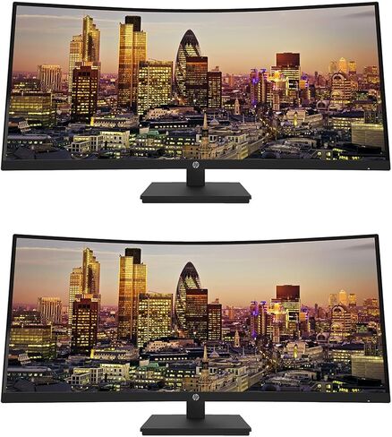 شاشة HP P34HC G4 منحنية مقاس 34 بوصة 3440 × 1440 2K WQHD LCD مكونة من قطعتين مع مكبرات صوت مدمجة in Kuwait