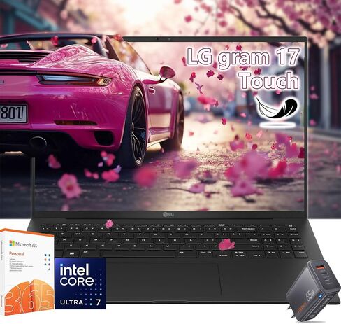 شاشة كمبيوتر محمول LG gram تعمل باللمس مقاس 17 بوصة - شاشة كبيرة Intel Core Ultra 7-17.3 WQXGA - ذاكرة وصول عشوائي سعة 32 جيجابايت| 1 تيرابايت SSD - Windows 11 - لوحة مفاتيح بإضاءة خلفية - رفيعة للغاية وخفيفة الوزن - 2025 AI Copilot PC 47NPU Tops in Kuwait