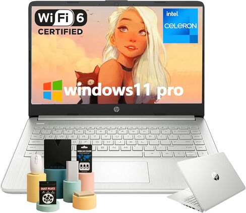 الكمبيوتر المحمول HP Student Business - محرك أقراص CD/DVD مجاني • ذاكرة سعة 16 جيجابايت • eMMC سعة 128 جيجابايت • معالج Intel رباعي النواة • شاشة عالية الدقة مضادة للتوهج مقاس 14 بوصة • رسومات Intel UHD • شاشة عالية الدقة • Win11 Pro (أسود) in Kuwait