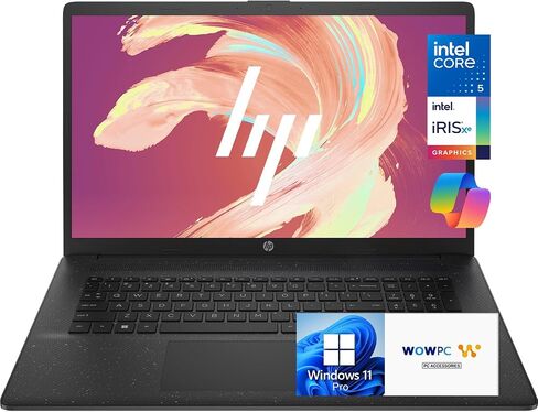 كمبيوتر محمول HP 17 Business، الجيل الثالث عشر Intel 10-Core i5-1334U (Beats i7-1255U)، شاشة LED مضادة للوهج مقاس 17.3 بوصة، Copilot AI-Ready، ذاكرة الوصول العشوائي 32 جيجابايت، 1 تيرابايت SSD، Wi-Fi 6، HDMI، Microsoft Office، Windows 11 Pro، WOWPC USB in Saudi Arabia