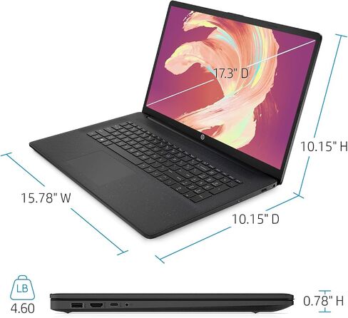 كمبيوتر محمول HP 17 Business، الجيل الثالث عشر Intel 10-Core i5-1334U (Beats i7-1255U)، شاشة LED مضادة للوهج مقاس 17.3 بوصة، Copilot AI-Ready، ذاكرة الوصول العشوائي 32 جيجابايت، 1 تيرابايت SSD، Wi-Fi 6، HDMI، Microsoft Office، Windows 11 Pro، WOWPC USB in Saudi Arabia