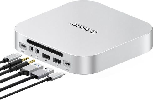 ORICO MiniMate Pro+ 40 جيجابت في الثانية Mac mini M4 Docking Stand & Hub مع 1 تيرابايت NVMe SSD مدمج (غير قابل للإزالة) Mac mini M4 وM4 Pro 2025، قاعدة USB4 من الألومنيوم، إدخال/إخراج صوتي 3.5 مم، 2 × USB-A، متوافق مع USB4 in Kuwait