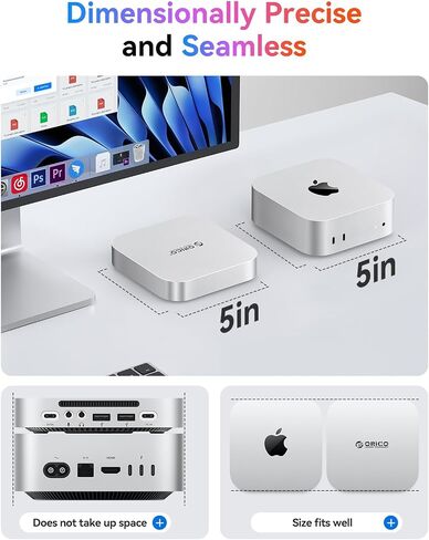 ORICO MiniMate Pro+ 40 جيجابت في الثانية Mac mini M4 Docking Stand & Hub مع 1 تيرابايت NVMe SSD مدمج (غير قابل للإزالة) Mac mini M4 وM4 Pro 2025، قاعدة USB4 من الألومنيوم، إدخال/إخراج صوتي 3.5 مم، 2 × USB-A، متوافق مع USB4 in Kuwait