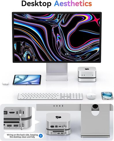 ORICO MiniMate Pro+ 40 جيجابت في الثانية Mac mini M4 Docking Stand & Hub مع 1 تيرابايت NVMe SSD مدمج (غير قابل للإزالة) Mac mini M4 وM4 Pro 2025، قاعدة USB4 من الألومنيوم، إدخال/إخراج صوتي 3.5 مم، 2 × USB-A، متوافق مع USB4 in Kuwait