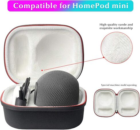 Mini Smart Audio Speaker Protective Case Suitcase Compatible for Home Pod (black) in Saudi Arabia
