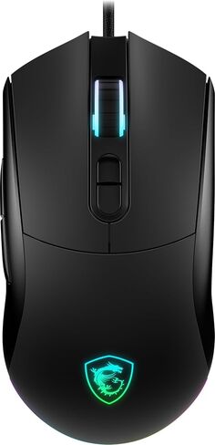 ماوس الألعاب MSI Forge GM320، 12800 نقطة لكل بوصة، مفتاح ميكرو 20 مليون+ نقرة، مستشعر بصري، تصميم مريح لليد، ضوء RGB in Saudi Arabia