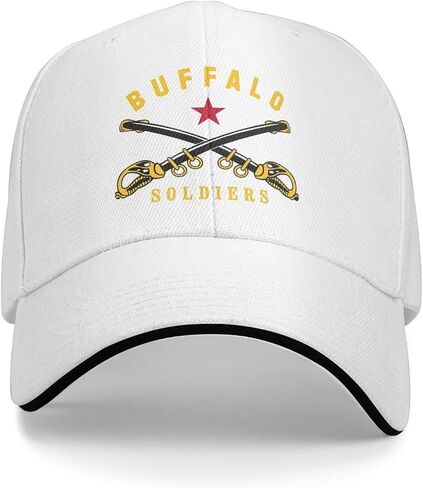 قبعة ساندويتش من Buffalo Soldier America History قبعات بيسبول عتيقة قابلة للتعديل للجنسين للبالغين أزياء أبي سائق الشاحنة من قماش الدنيم قبعات رعاة البقر الرياضية في الهواء الطلق، أبيض، مقاس واحد in Kuwait