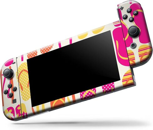 Design Skinz - Compatible with Nintendo DSi XL - Skin Decal Protective Scratch-Resistant Removable Vinyl Wrap Cover - Vibrant Pink & Yellow Flip-Flop Vector in Saudi Arabia