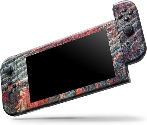 Design Skinz - Compatible with Nintendo DSi XL - Skin Decal Protective Scratch-Resistant Removable Vinyl Wrap Cover - Grungy Orange and Teal Dyed Wood Surface in Saudi Arabia