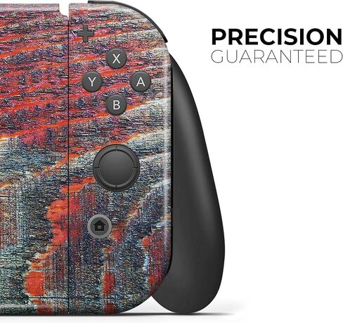 Design Skinz - Compatible with Nintendo DSi XL - Skin Decal Protective Scratch-Resistant Removable Vinyl Wrap Cover - Grungy Orange and Teal Dyed Wood Surface in Saudi Arabia