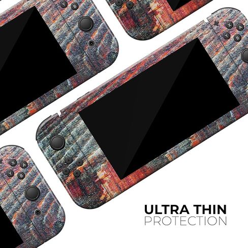 Design Skinz - Compatible with Nintendo DSi XL - Skin Decal Protective Scratch-Resistant Removable Vinyl Wrap Cover - Grungy Orange and Teal Dyed Wood Surface in Saudi Arabia