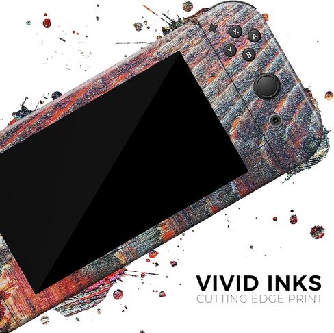 Design Skinz - Compatible with Nintendo DSi XL - Skin Decal Protective Scratch-Resistant Removable Vinyl Wrap Cover - Grungy Orange and Teal Dyed Wood Surface in Saudi Arabia
