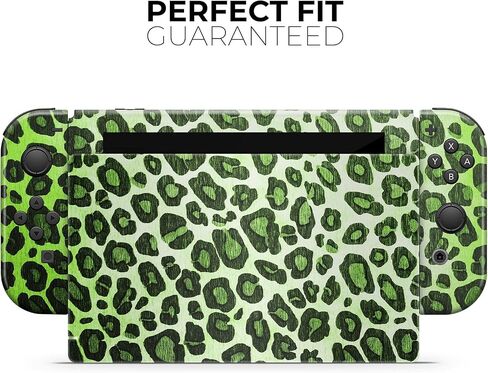 Design Skinz - Compatible with Nintendo Switch Lite - Skin Decal Protective Scratch-Resistant Removable Vinyl Wrap Cover - Vibrant Green Leopard Print in Saudi Arabia