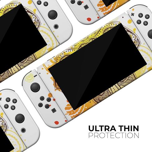 Design Skinz - متوافق مع Nintendo DSi XL - ملصق حماية من الجلد مقاوم للخدش وقابل للإزالة من الفينيل - فيل عرقي برتقالي ساطع in Saudi Arabia