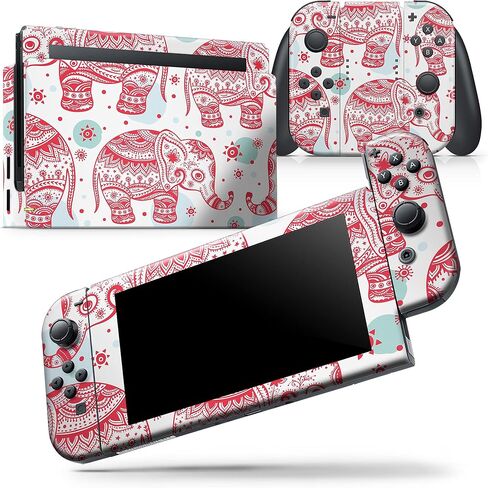 Design Skinz - Compatible with Nintendo DSi XL - Skin Decal Protective Scratch-Resistant Removable Vinyl Wrap Cover - Sacred Red Elephant and Polkadots in Saudi Arabia
