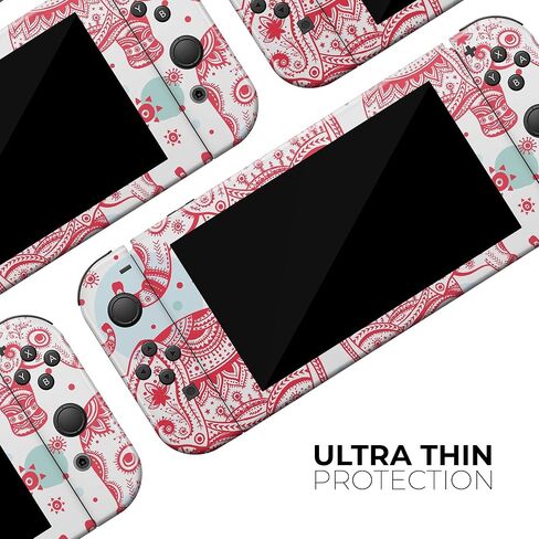 Design Skinz - Compatible with Nintendo DSi XL - Skin Decal Protective Scratch-Resistant Removable Vinyl Wrap Cover - Sacred Red Elephant and Polkadots in Saudi Arabia