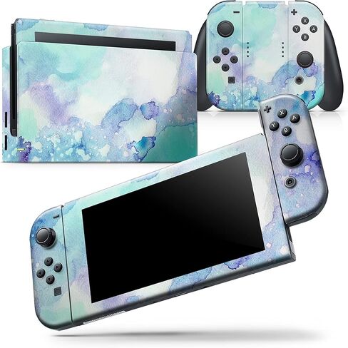 Design Skinz - متوافق مع Nintendo DSi XL - غطاء حماية من الفينيل مقاوم للخدش وقابل للإزالة - نسيج ألوان مائية ممتص بالنعناع in Saudi Arabia