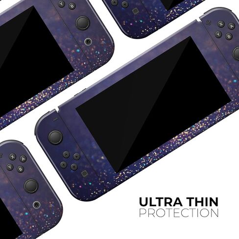 Design Skinz - Compatible with Nintendo DSi XL - Skin Decal Protective Scratch-Resistant Removable Vinyl Wrap Cover - Deep Blue with Gold Shimmering Orbs of Light in Saudi Arabia