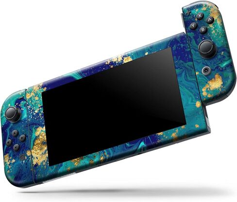 Design Skinz - متوافق مع Nintendo DSi XL - غطاء حماية من الفينيل مقاوم للخدش وقابل للإزالة - زيت أزرق مخضر متقشر ذهبي in Saudi Arabia