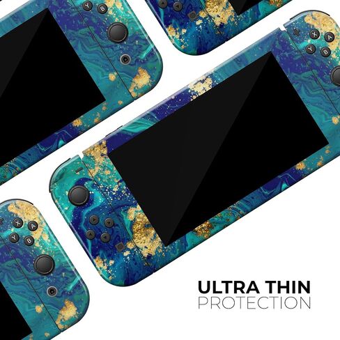 Design Skinz - متوافق مع Nintendo DSi XL - غطاء حماية من الفينيل مقاوم للخدش وقابل للإزالة - زيت أزرق مخضر متقشر ذهبي in Saudi Arabia