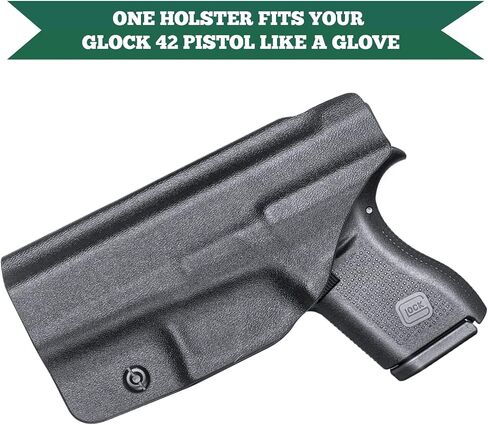 Glock 42 Holster، IWB Kydex Holster يناسب: Glock 42 .380 Pistol، داخل حزام الخصر المخفي Carry Holster G42، Adj. الاحتفاظ غير القابل للنقر والنقر، خيار اليد اليمنى/اليسرى in Saudi Arabia