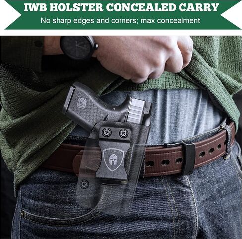 Glock 42 Holster، IWB Kydex Holster يناسب: Glock 42 .380 Pistol، داخل حزام الخصر المخفي Carry Holster G42، Adj. الاحتفاظ غير القابل للنقر والنقر، خيار اليد اليمنى/اليسرى in Saudi Arabia