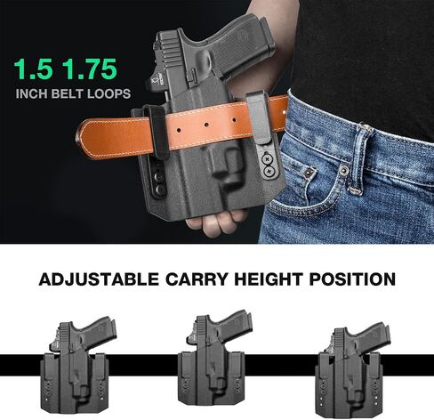 WARRIORLAND OWB Kydex Holster Optic Cut Compatible with Glock 17 G19 G44 G45 GEN 1-5 G23 G32 Gen 3-4 w/TLR-7 TLR-7A, Outside Waistband Carry Holster G19 TLR 7, Adj. Carry Position, Right Hand in Saudi Arabia
