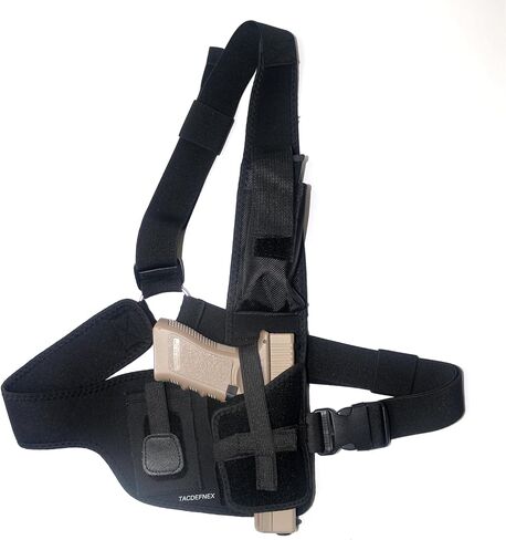 Universal 1911 Shoulder Holster for Men, Right Hand Chest Pistol Holster with Extra Storage Pouch, Adjustable Harness for Hiking, Hunting,Running in Saudi Arabia