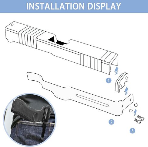 بندقية حزام كليب الحافظة كليب مخفي حمل بندقية كليب التكتيكية الحافظة كليب ل Glock Gen 1-5 نماذج 17/19/22/23/24/25/26/27/28/31/32/33/34/35/36 in Kuwait