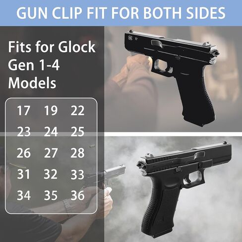 بندقية حزام كليب الحافظة كليب مخفي حمل بندقية كليب التكتيكية الحافظة كليب ل Glock Gen 1-5 نماذج 17/19/22/23/24/25/26/27/28/31/32/33/34/35/36 in Kuwait