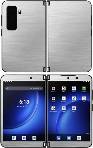 غلاف MIGHTY SKINS متوافق مع Microsoft Surface Duo 2 - فولاذ بارد | غطاء ملتف واقٍ ومتين وفريد ​​من نوعه من الفينيل | سهل التطبيق والإزالة وتغيير الأنماط | صنع في الولايات المتحدة الأمريكية in Kuwait