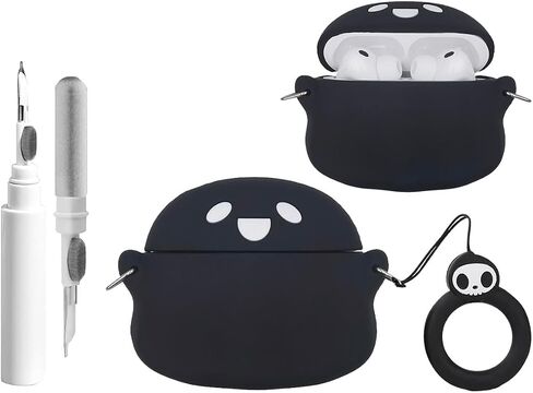 حافظة لطيفة لجهاز AirPods Pro 3، غطاء حافظة 2025 مع مجموعة منظف، Airpods Pro 3 حافظات نسائية مضادة للسقوط، iPods Pro 3، حافظات شحن لسماعات الأذن، سلسلة مفاتيح للفتيات لـ Airpods Pro الجيل الثالث (شبح مضيء) in Kuwait