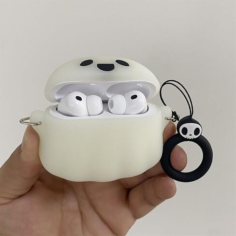 حافظة لطيفة لجهاز AirPods Pro 3، غطاء حافظة 2025 مع مجموعة منظف، Airpods Pro 3 حافظات نسائية مضادة للسقوط، iPods Pro 3، حافظات شحن لسماعات الأذن، سلسلة مفاتيح للفتيات لـ Airpods Pro الجيل الثالث (شبح مضيء) in Kuwait