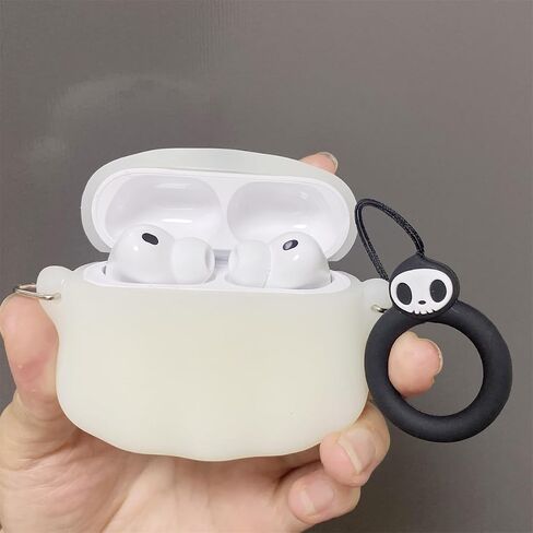 حافظة لطيفة لجهاز AirPods Pro 3، غطاء حافظة 2025 مع مجموعة منظف، Airpods Pro 3 حافظات نسائية مضادة للسقوط، iPods Pro 3، حافظات شحن لسماعات الأذن، سلسلة مفاتيح للفتيات لـ Airpods Pro الجيل الثالث (شبح مضيء) in Kuwait