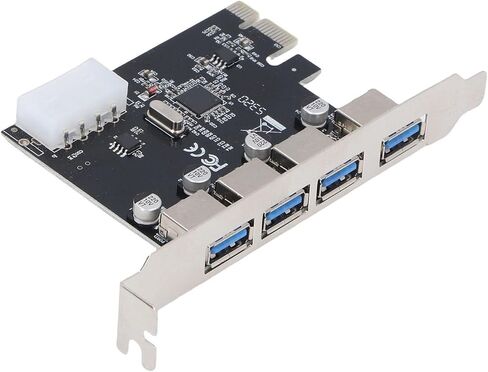 بطاقة توسيع USB 3.0 PCI Express من Dpofirs، بطاقة توسيع USB 3.0 PCI Express ذات 4 منافذ بسرعة فائقة 5 فولت مع قرص مضغوط لمحطات العمل in Saudi Arabia